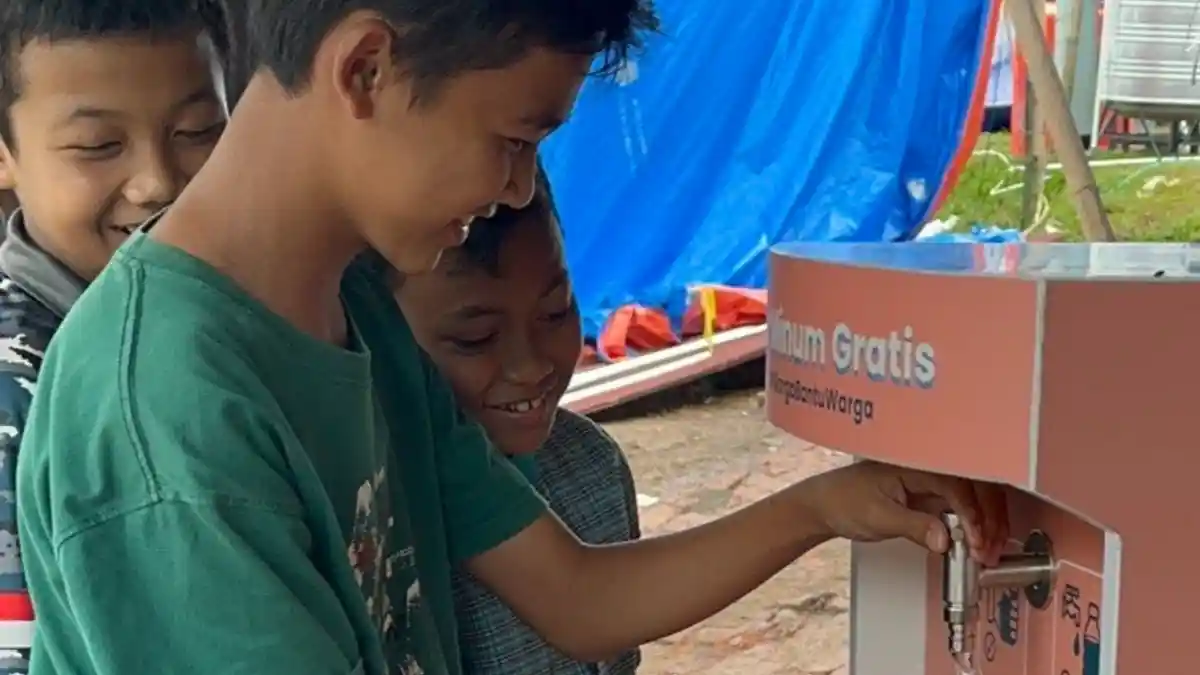 Mesin Air Minum Gratis, Bantu Warga Terdampak Gempa Cianjur Peroleh Air Bersih Siap Minum