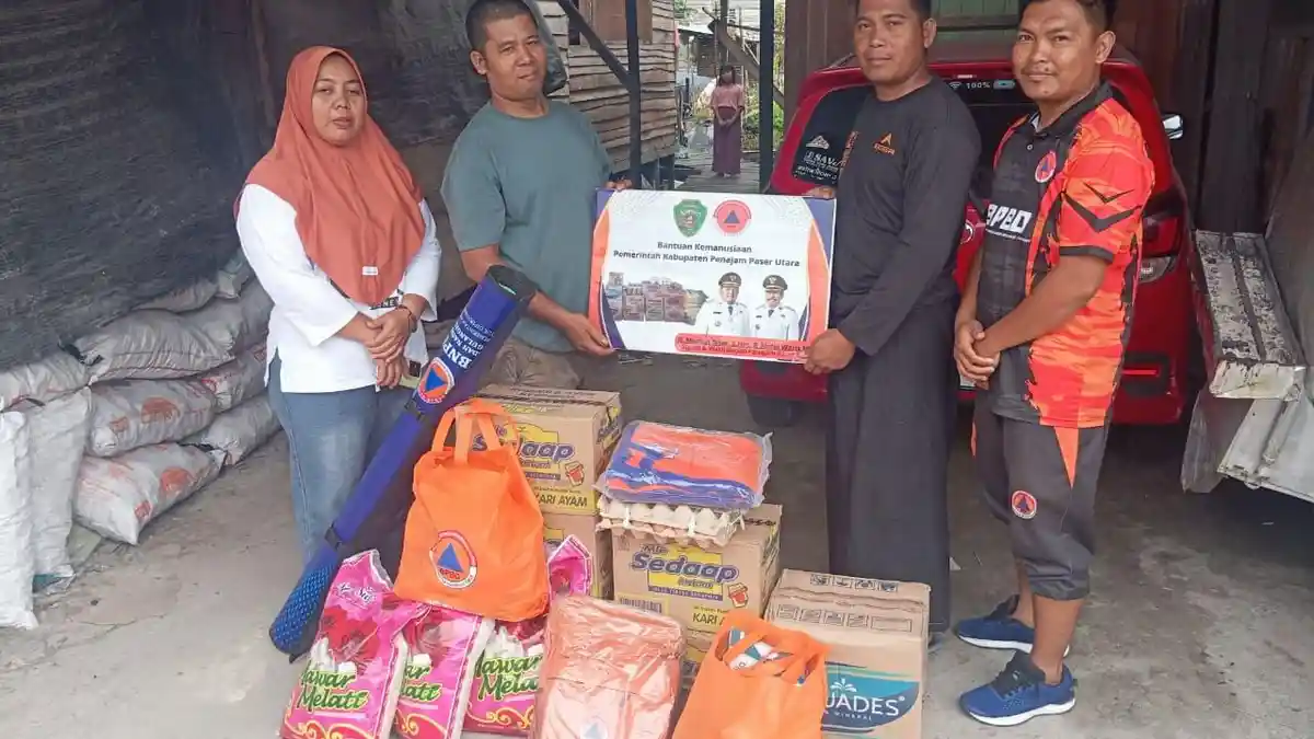Rumah Warga Babulu Terbakar, BPBD PPU Kirim Bantuan Logistik Sembako dan Perlengkapan