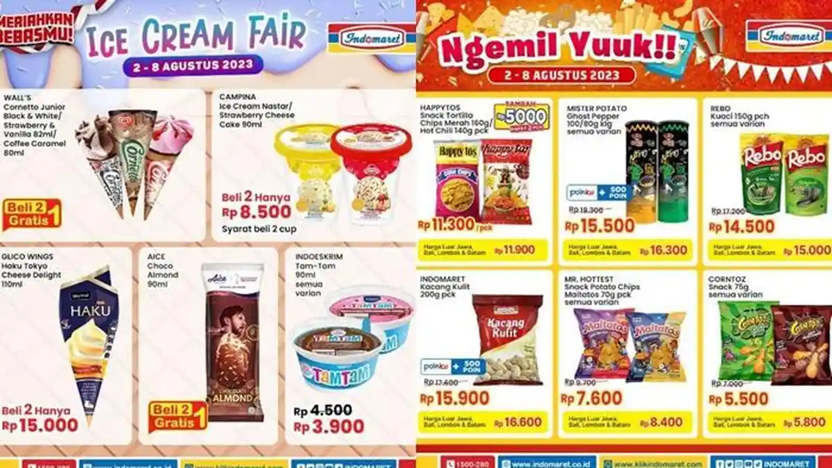 Promo Indomaret Hari ini 4 Agustus 2023, Es Krim Walls Cornetto Junior Beli 2 Gratis 1