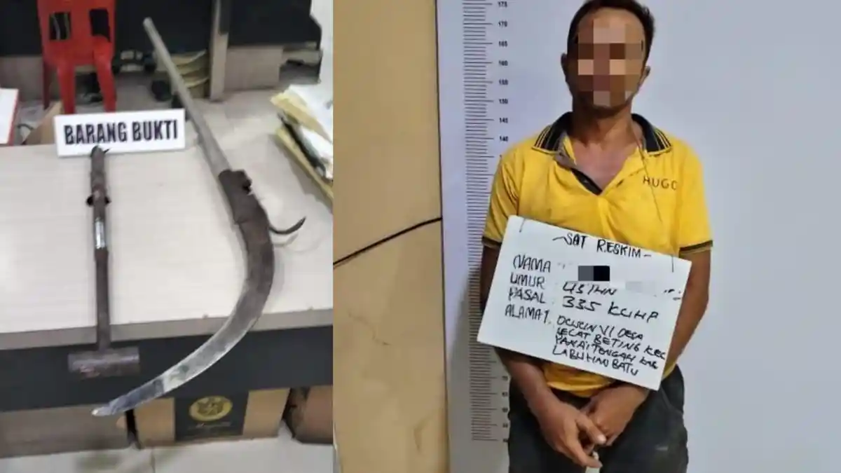 Operasi Pekat: Polres Labuhanbatu Tangkap Pria Pembawa Arit dan Palu dalam Kasus Pengancaman Lahan