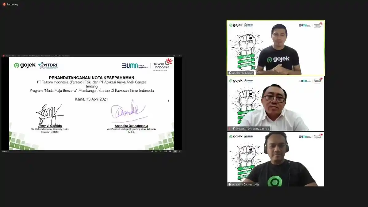 Kembangkan Startup Timur Indonesia, Gojek dan Telkom-ITDRI Luncurkan Muda Maju Bersama
