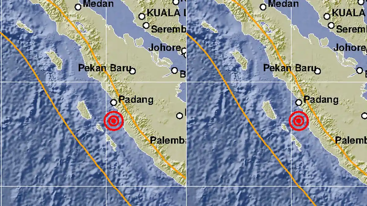 Gempa Pesisir Selatan Terasa Hingga Solok Padang Panjang Padang dan Pariaman, Kedalaman 16 Km