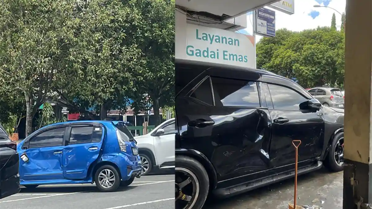 Mobil Tabrak Dua Kendaraan di Jalan Diponegoro Pontianak, Dua Terluka
