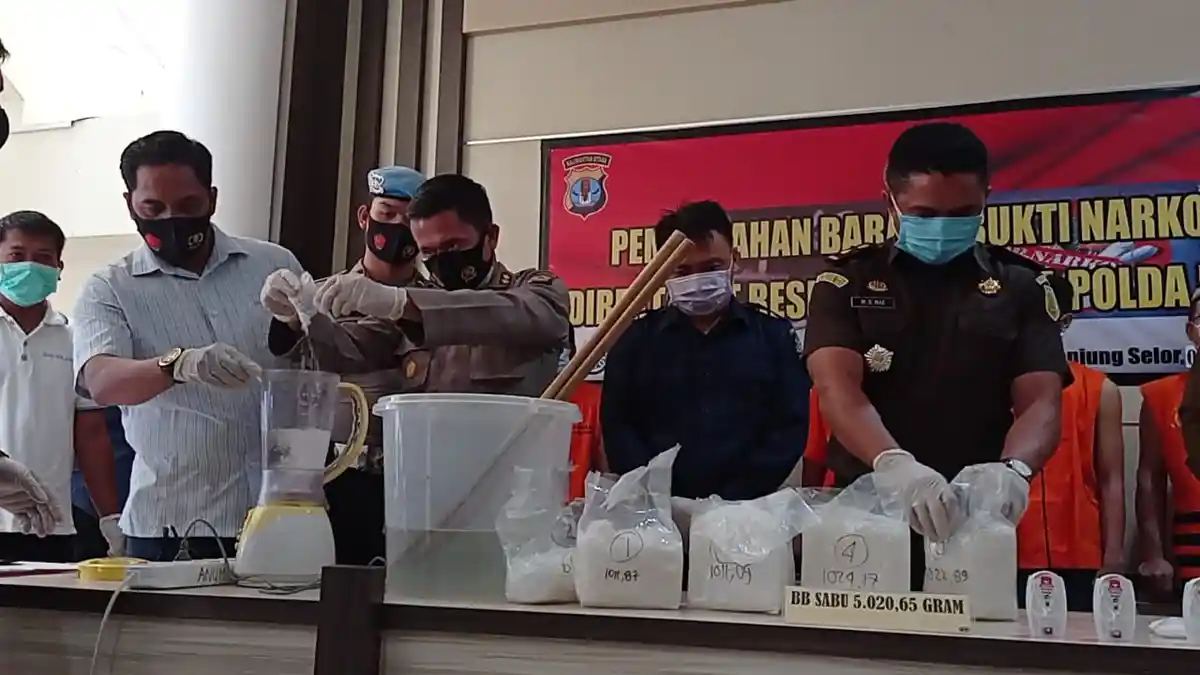 BREAKING NEWS, Polda Kaltara Blender 5 Kilogram Sabu, Milik 9 Tersangka