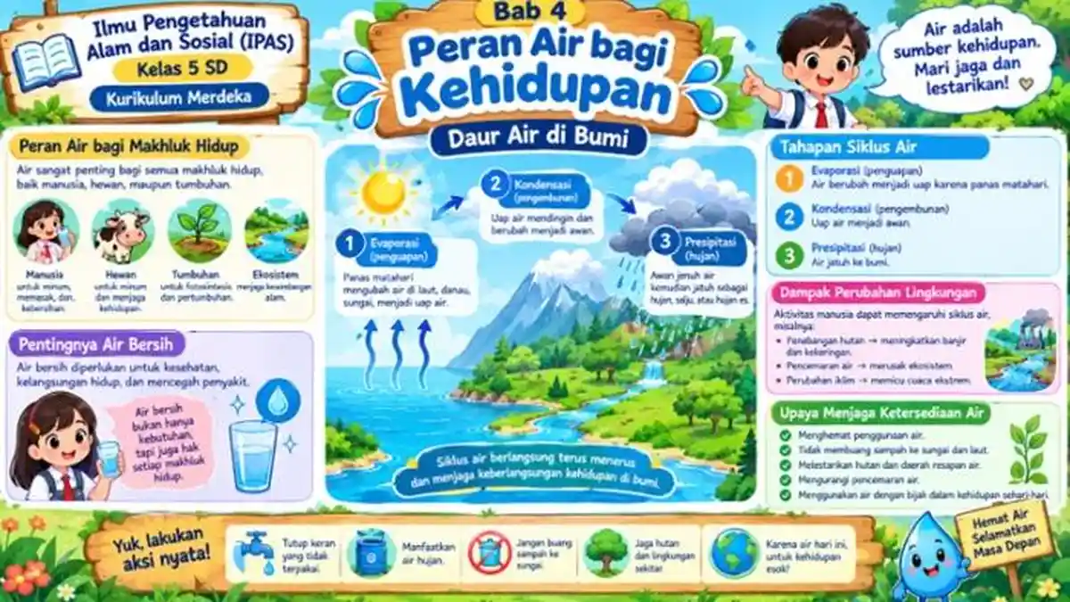 10 soal HOTS IPAS kelas 5 SD materi bab 4 air sumber kehidupan, Kurikulum Merdeka soal terbaru 2026