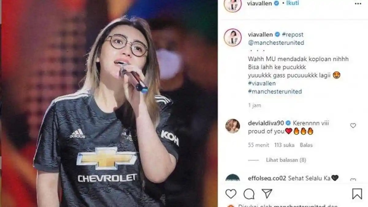 Fotonya Diunggah Akun Instagram Resmi Manchester United, Begini Reaksi Via Vallen