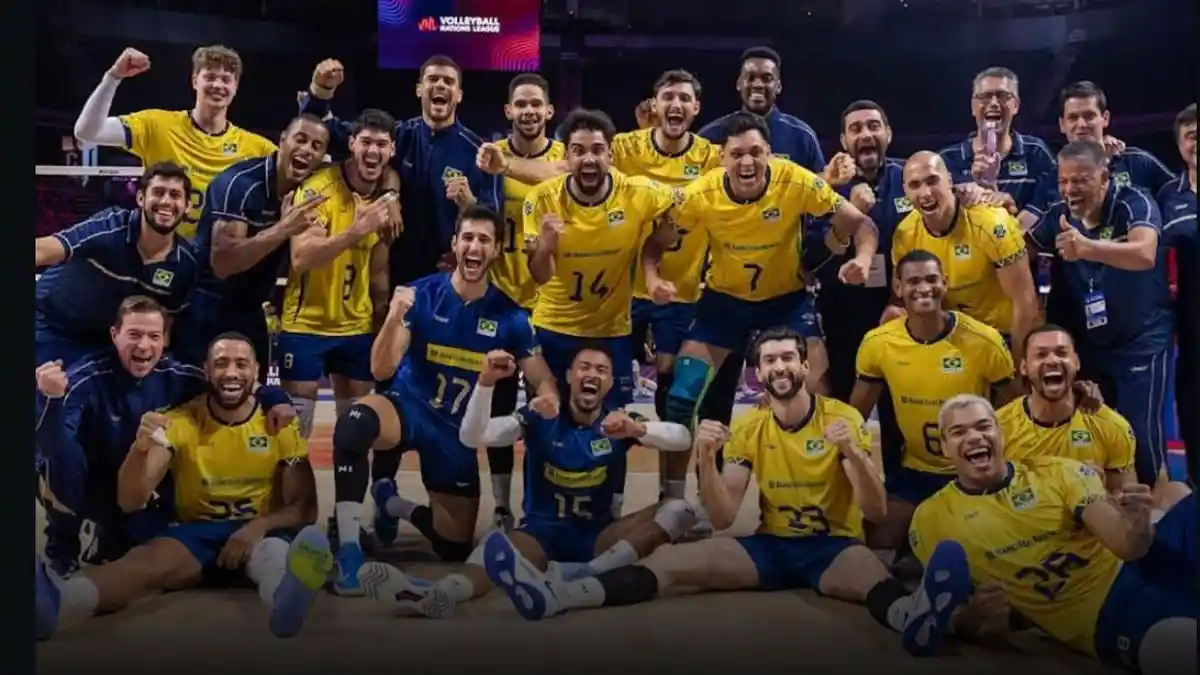 Kalahkan Slovenia, Timnas Voli Putra Brasil Raih Juara 3 VNL 2025