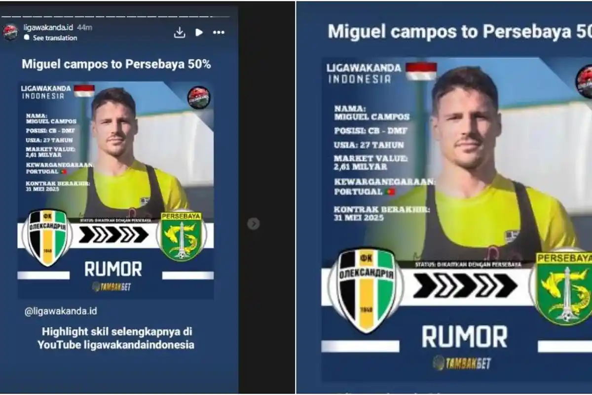 Profil Miguel Campos: Bek Portugal Bidikan Persebaya yang Potensi Plagiat Arema FC