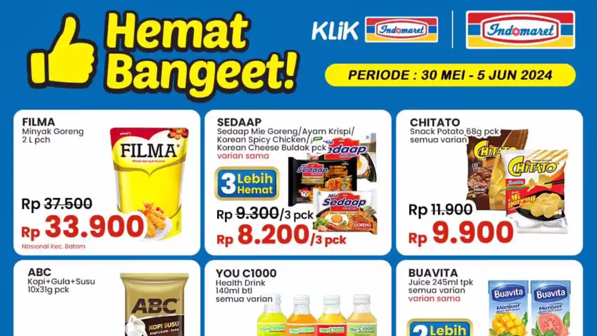 HARGA Minyak Goreng Hari Ini 4 Juni di Indomaret, Banyak Diskon Bertebaran Filma Pouch 2L Rp33.900