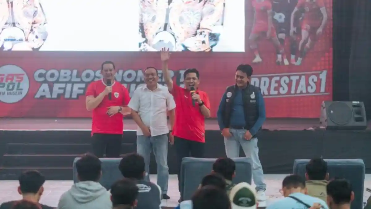 Kemeriahan Afif-Husein Hadiri Nobar Pertandingan Sepak Bola Timnas Indonesia VS Jepang