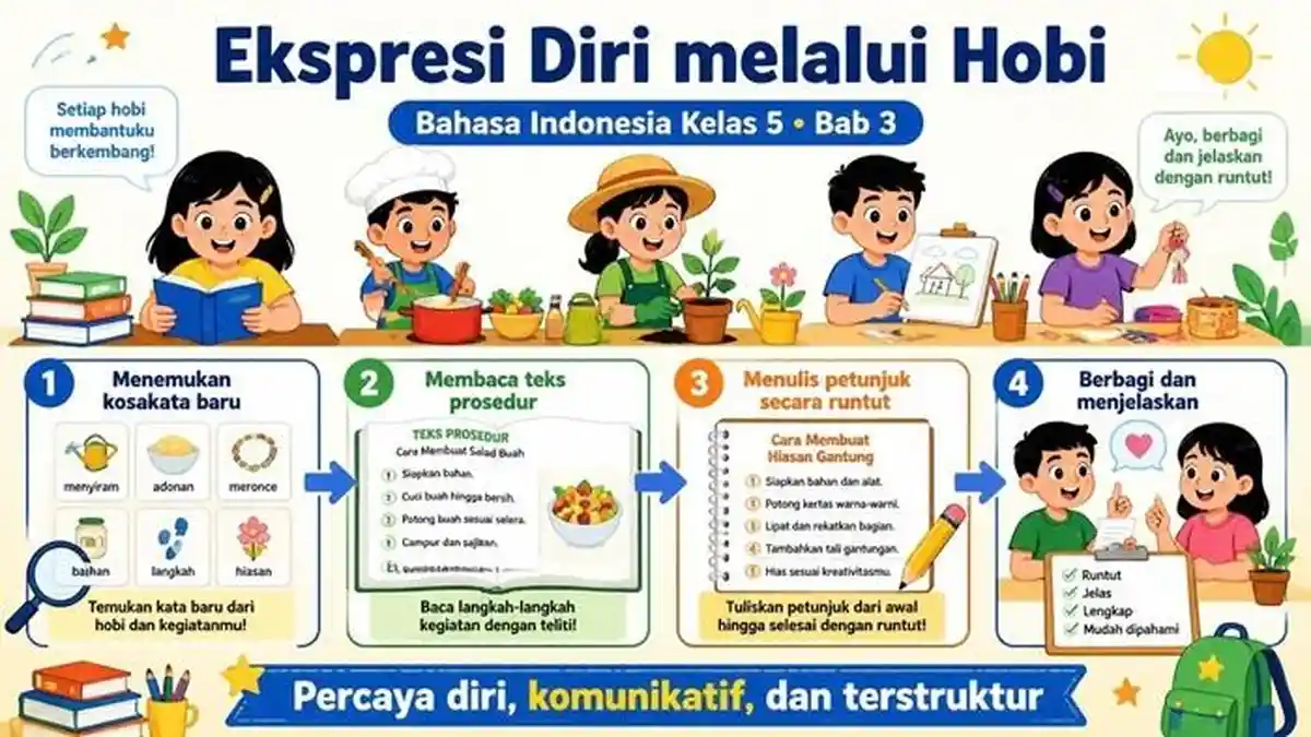 Ringkasan Bahasa Indonesia Kelas 5 SD Materi Bab 3 Ekspresi Diri ...