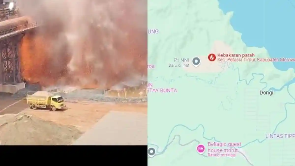 Beredar Video Ledakan Tungku Smelter di Morowali Utara, hingga Ditandai Google Maps Kebakaran Hebat