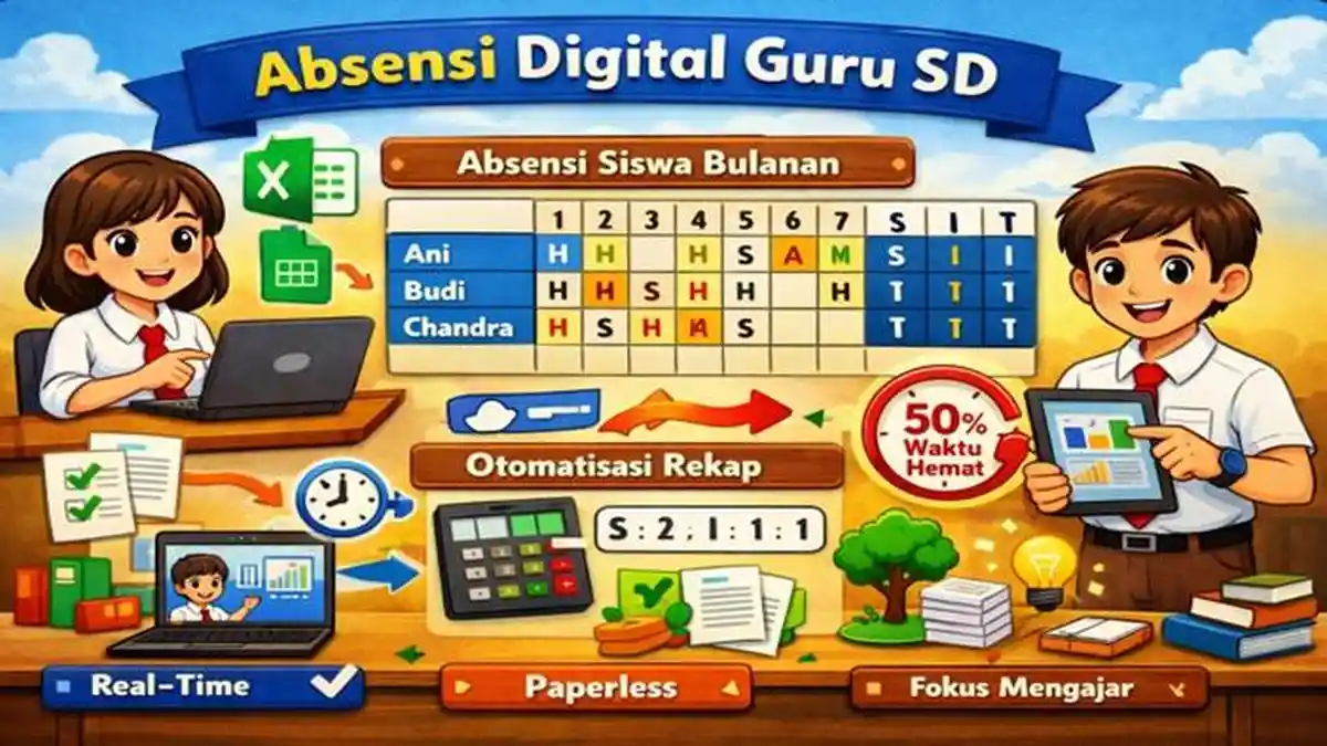 Contoh Format Absensi Siswa Tahun Ajaran 2026/2027: Model Ramah Digital dan Efisien, Siap Pakai! - Sripoku.com