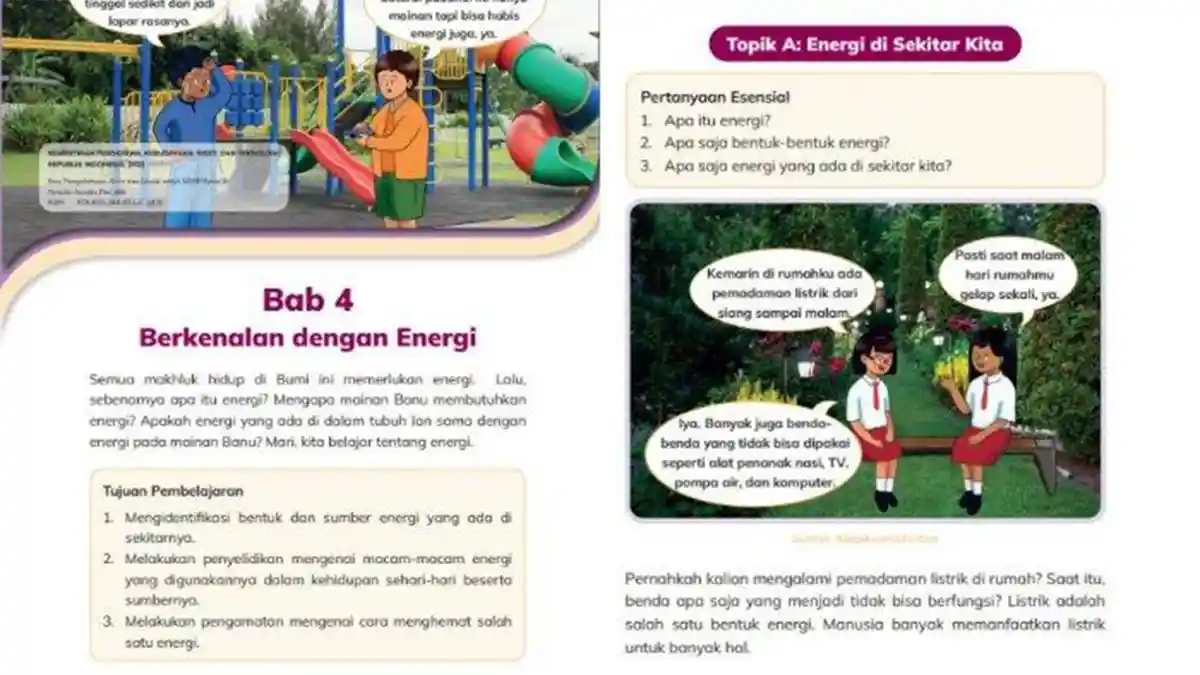 Berikut Ini Kunci Jawaban IPAS Kelas 3 SD Halaman 90 Kurikulum Merdeka: Energi