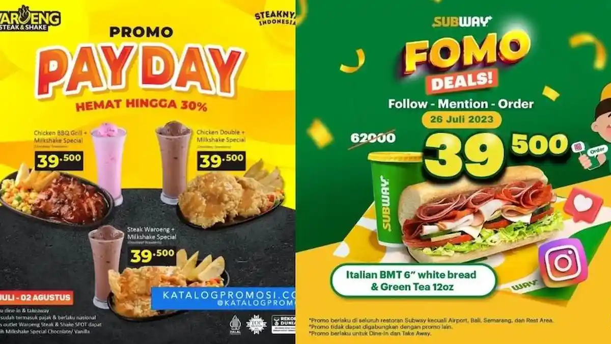Promo Makanan Hari ini 26 Juli Diskon hingga 50 Persen: Starbucks, Waroeng Steak, Es Teler 77 dll