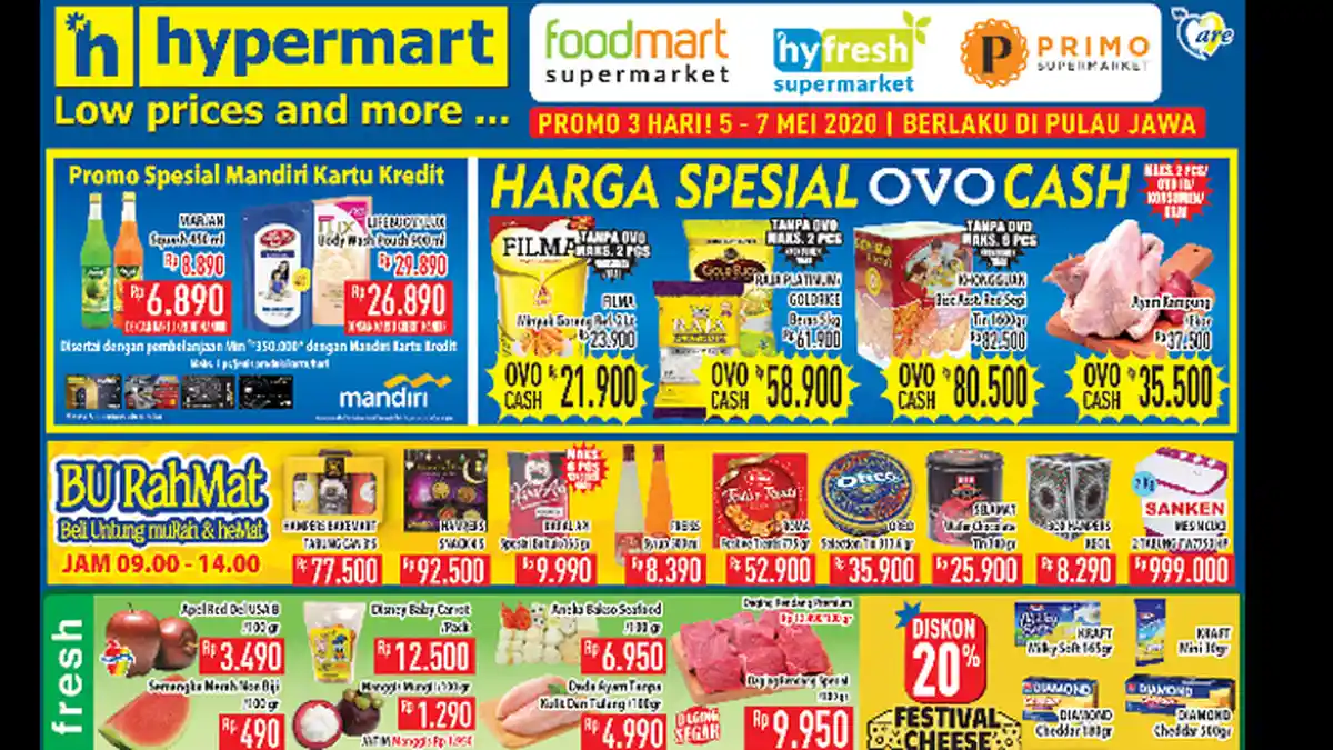 Katalog Promo Hypermart Periode 5 - 7 Mei 2020, Ada Promo Harga Murah Bila Beli Pukul 09.00 - 14.00