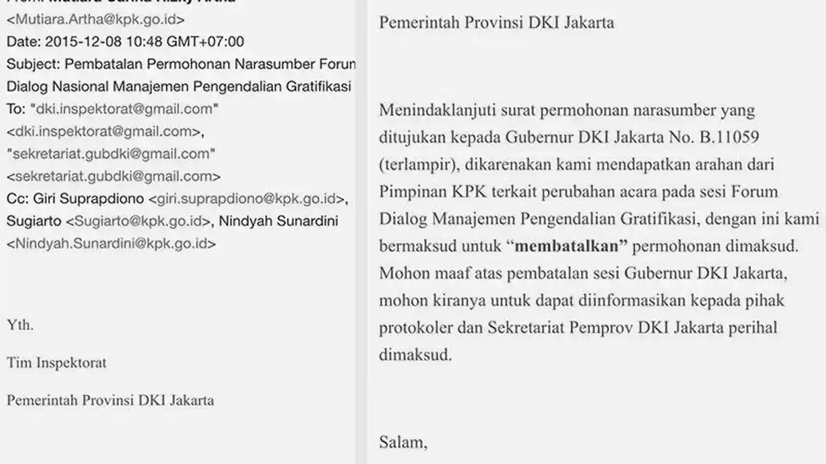 Diduga karena Kasus Sumber Waras, KPK Batal Undang Ahok Jadi Narasumber