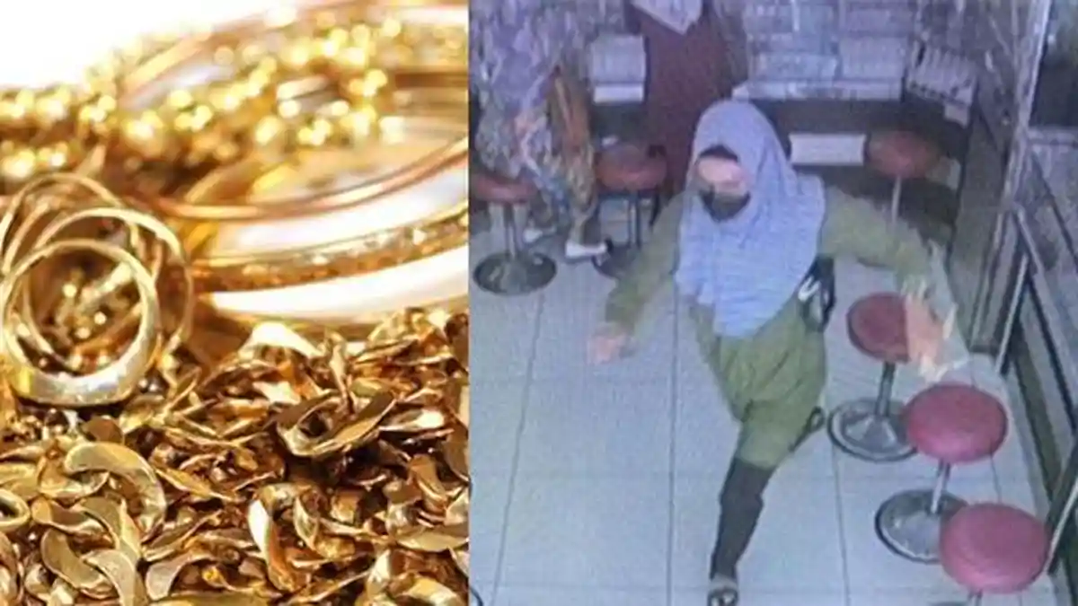 TAMPANG Emak-emak Berjilbab Pembawa Kabur Emas 132,75 Gram, Pemilik Toko Rugi Rp137 Juta