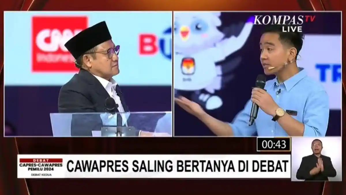 Detik-detik Gibran Minta Maaf ke Cak Imin saat Debat Capres Cawapres 2024