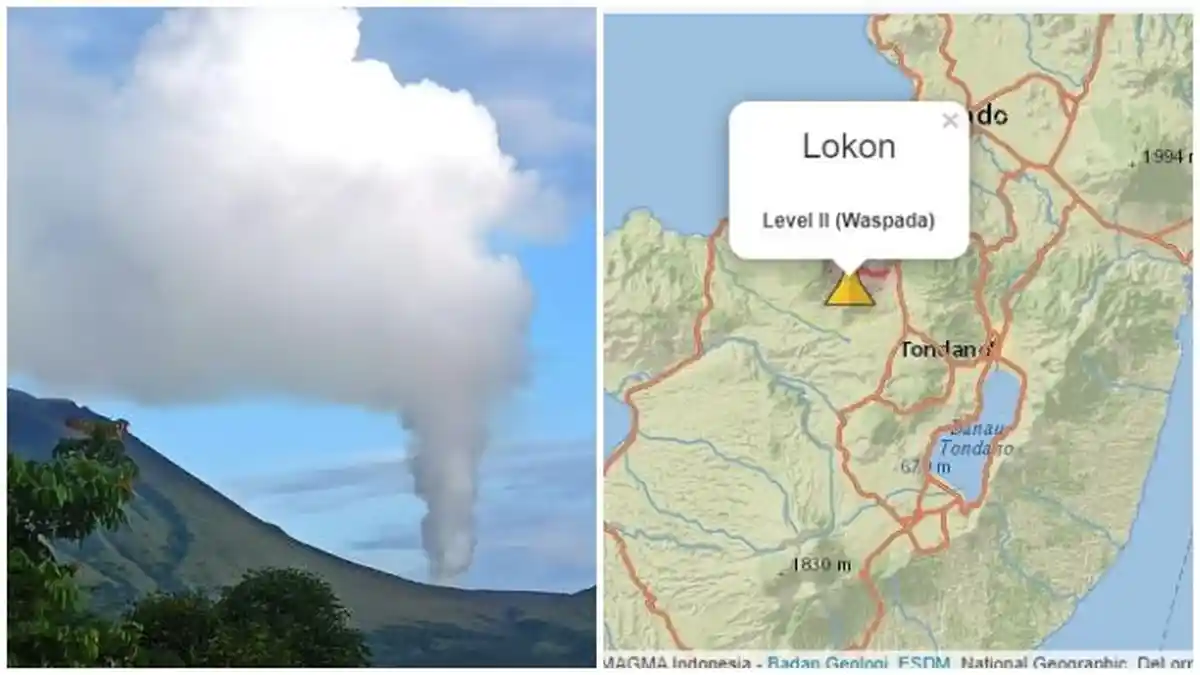 BREAKING NEWS: Gunung Lokon Tomohon Sulawesi Utara dalam Status Waspada