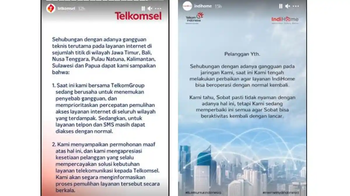 Internet IndiHome dan Telkomsel Gangguan, Ini Penyebab dan Wilayah yang Terdampak