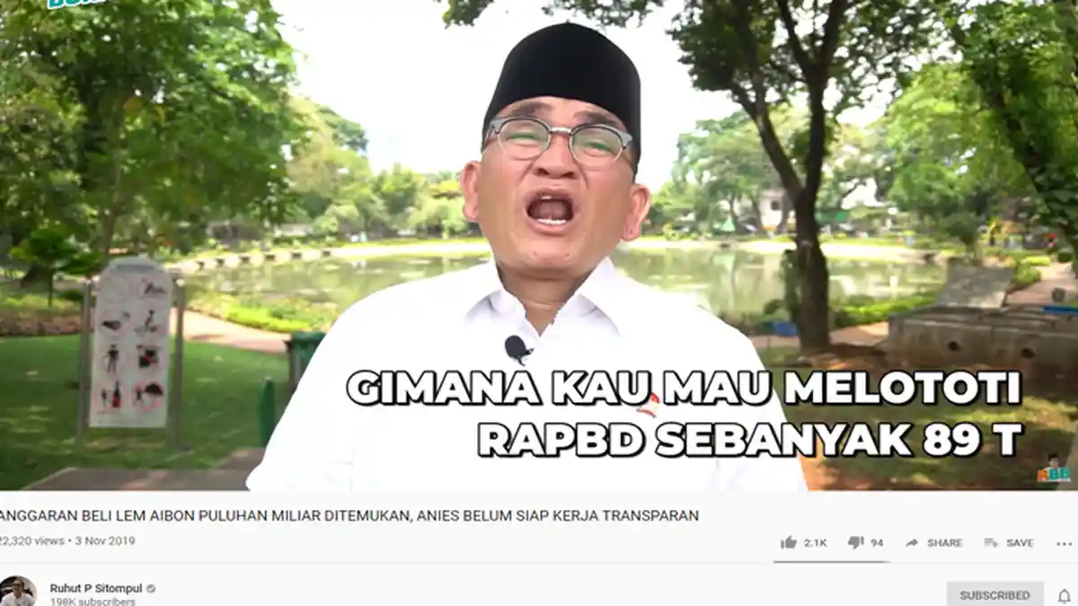 Anies Nilai E-Budgeting Tak Pintar, Ruhut Sitompul Tertawa: Udah Gubernur Masih Aja Dendam sama Ahok