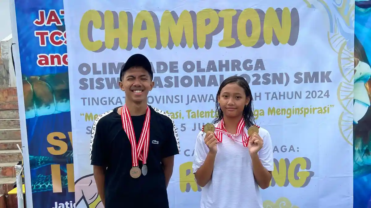 Atlet Akuatik Putri Jepara Wakil Jateng Raih Mendali Emas Dalam O2SN Tingkat Nasional