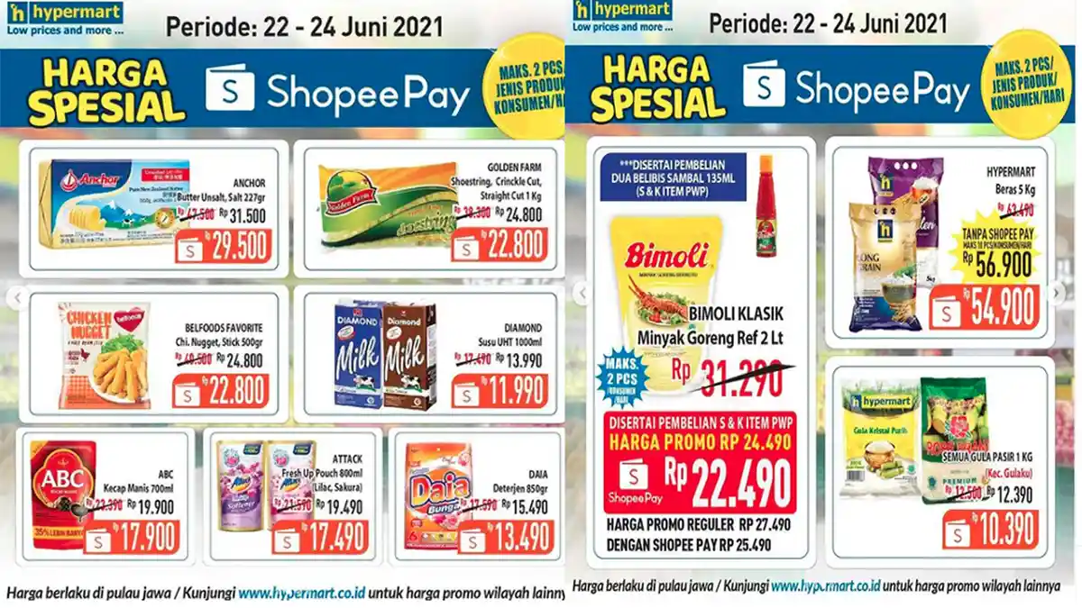 KATALOG Promo Hypermart Weekday Hari Ini 23 Juni 2021, Diskon Minyak Goreng hingga Gula Pasir Murah