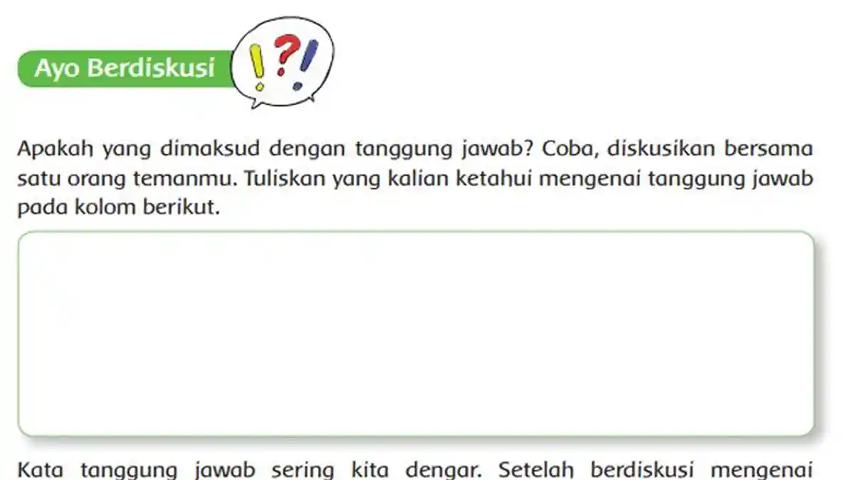 KUNCI JAWABAN Tema 6 Kelas 6 SD Halaman 84, Soal Apakah yang Dimaksud dengan Tanggung Jawab?