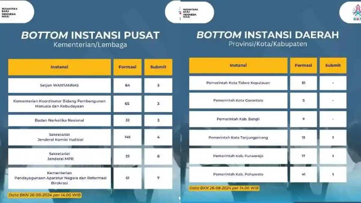 Update BKN: 12 Instansi yang Masih Sepi Peminat CPNS 2024