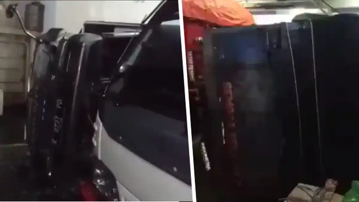 Truk Terguling di Dalam Kapal yang Dihantam Ombak 2,5 Meter Viral di Medsos