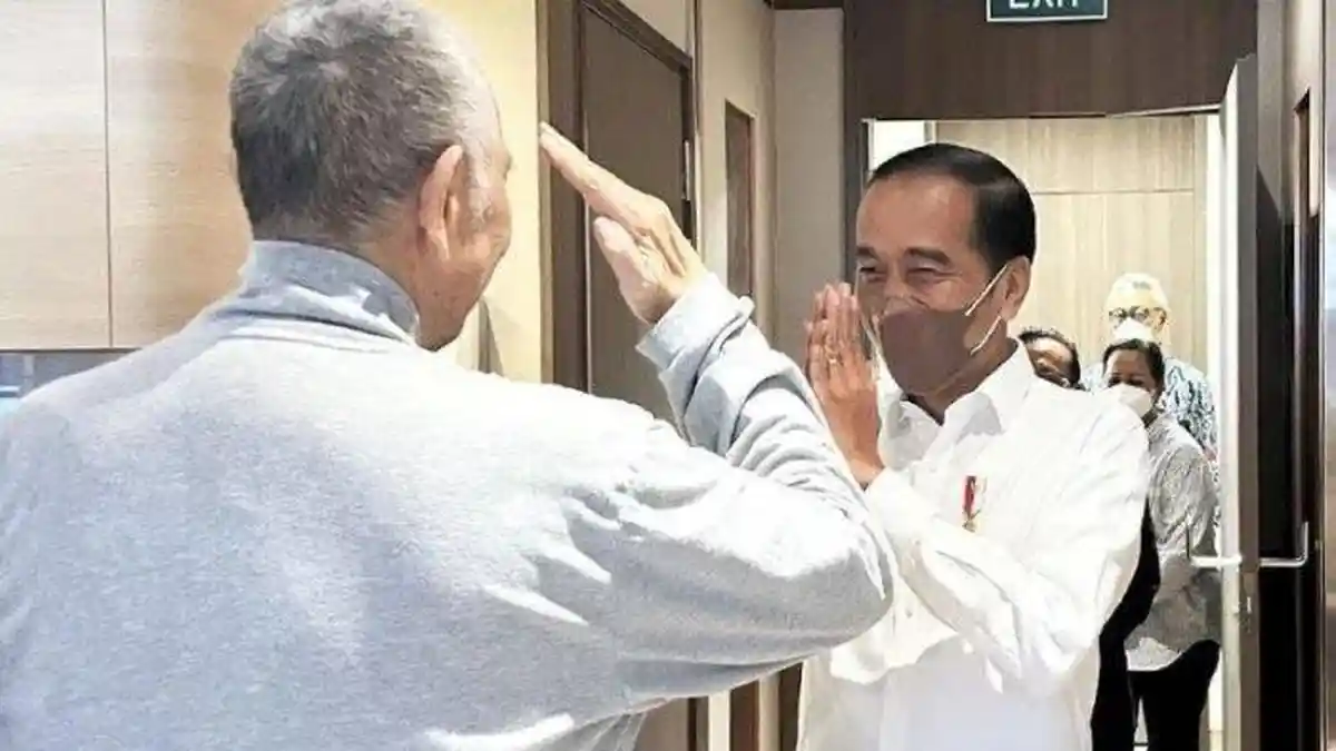 POTRET Terbaru Luhut saat Dijenguk Presiden Jokowi, Tubuhnya Tampak Kurus dan Rambut Semakin Memutih