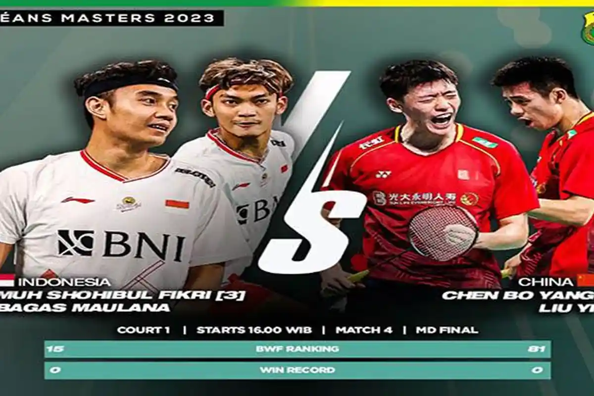 Jam Tayang Bagas / Fikri vs Wakil China Live iNews TV Final Orleans Masters 2023 Hari Ini
