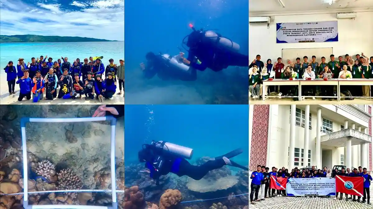 Mahasiswa USK Dilatih Monitoring Terumbu Karang dengan Metode UPT dan MERMAID - Serambinews.com