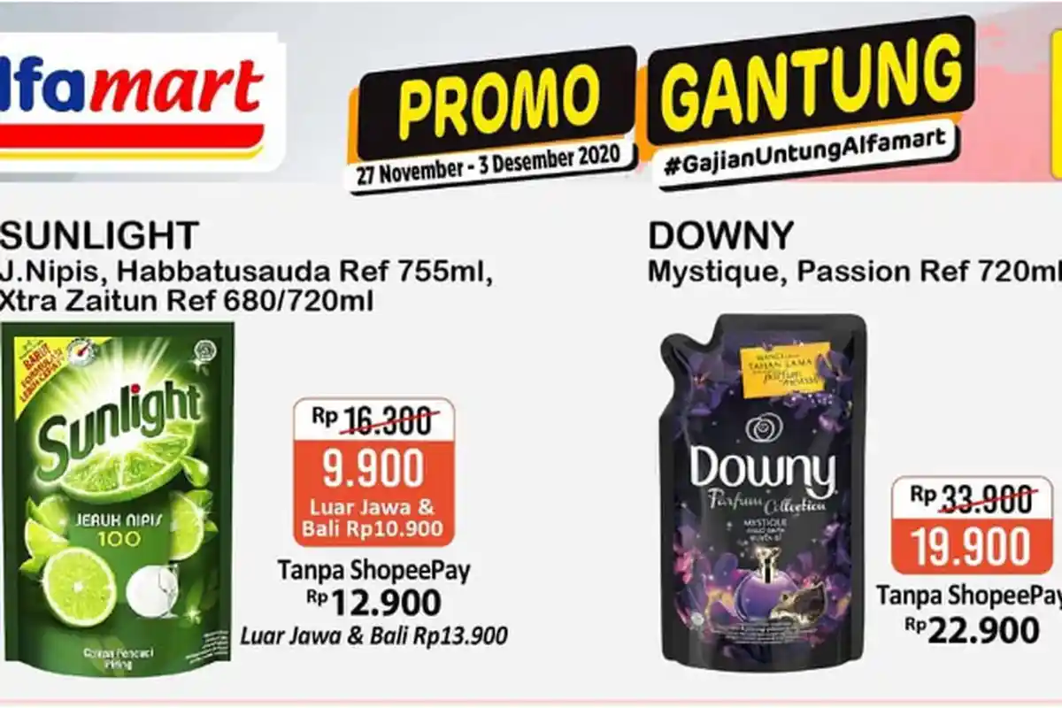 Promo Gantung Gajian Untung Alfamart 27 November - 3 Desember 2020, Nikmati Diskon Akhir Bulan!
