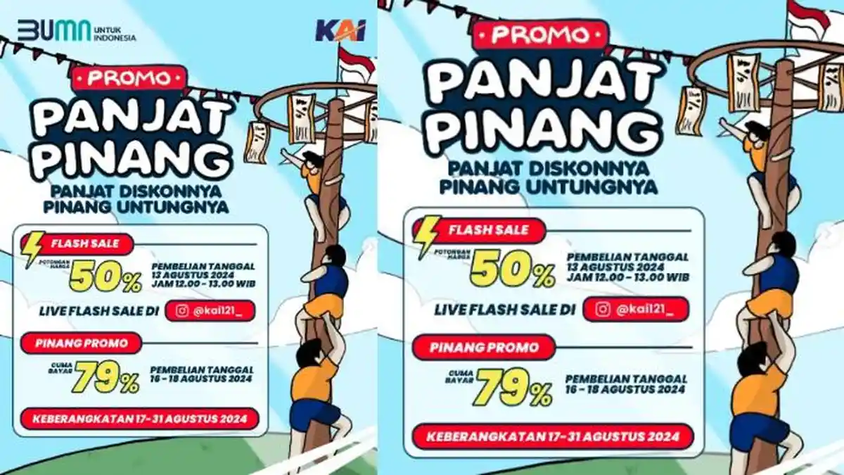 Promo KAI Spesial HUT ke-79 RI, Ada Potongan 50 Persen Harga Tiket Kereta Api pada 13 Agustus 2024
