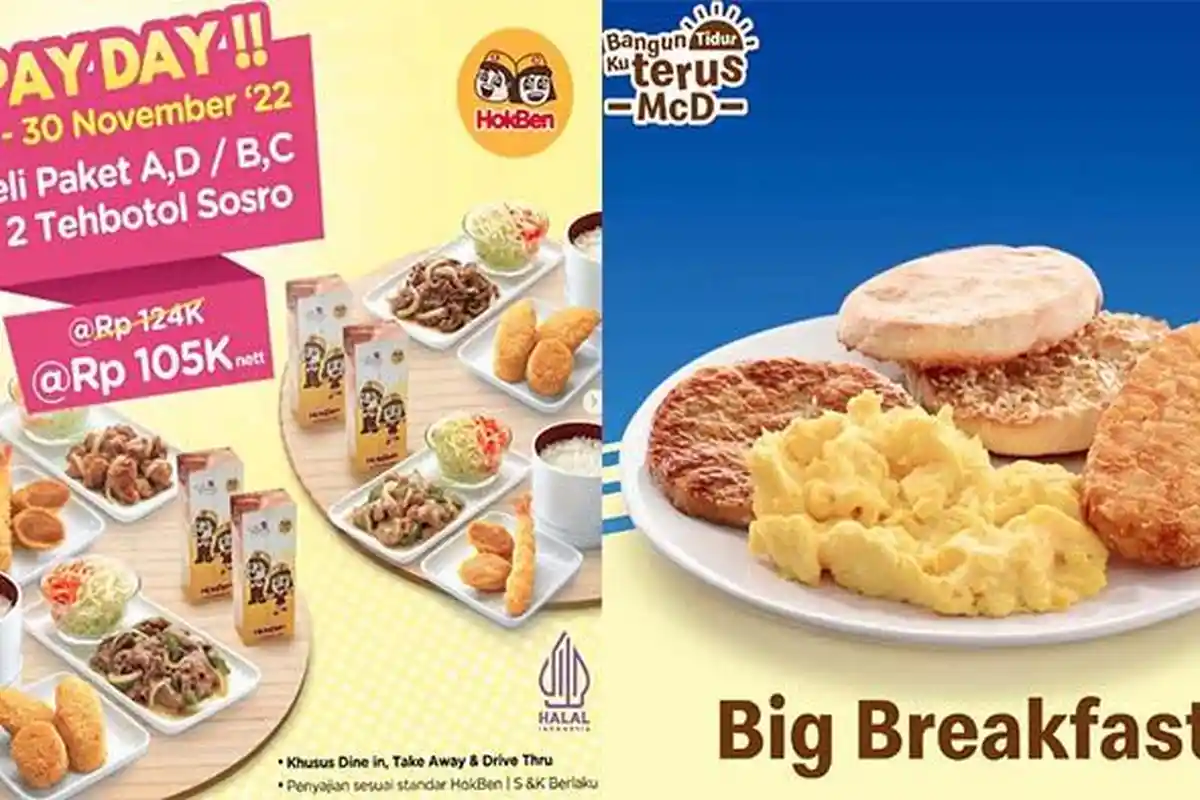 Promo Makanan di Restoran 29 November 2022, Ada McD Hokben Pizza Hut KFC Burger King Solaria A&W