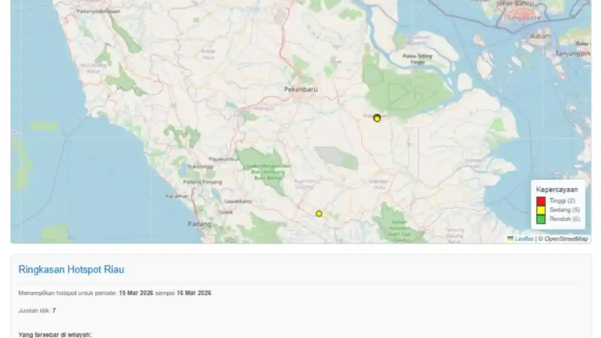 Dari 143 Jadi 7 Titik, Hotspot di Riau Turun Drastis