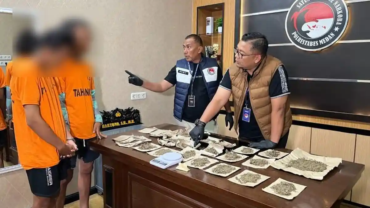 Polrestabes Medan Ungkap Mahasiswa Pengedar Ganja Mulai Geluti Bisnis Narkoba dalam 3 Bulan Terakhir