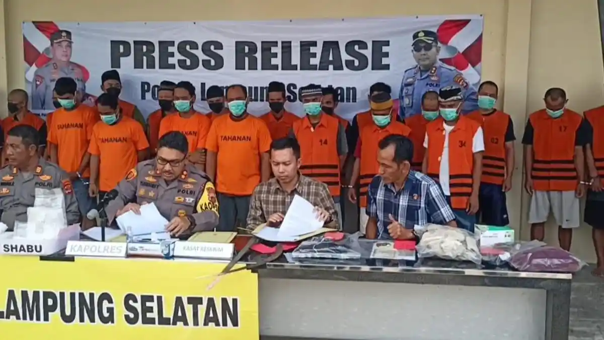Polres Lampung Selatan Ungkap Kasus Narkotika Senilai Rp 2,5 Miliar