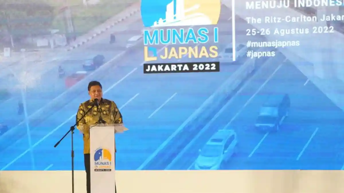 Airlangga Hartarto Hadir di Munas I JAPNAS, Sebut Pemerintah Masih Terus Lanjutkan Program PEN