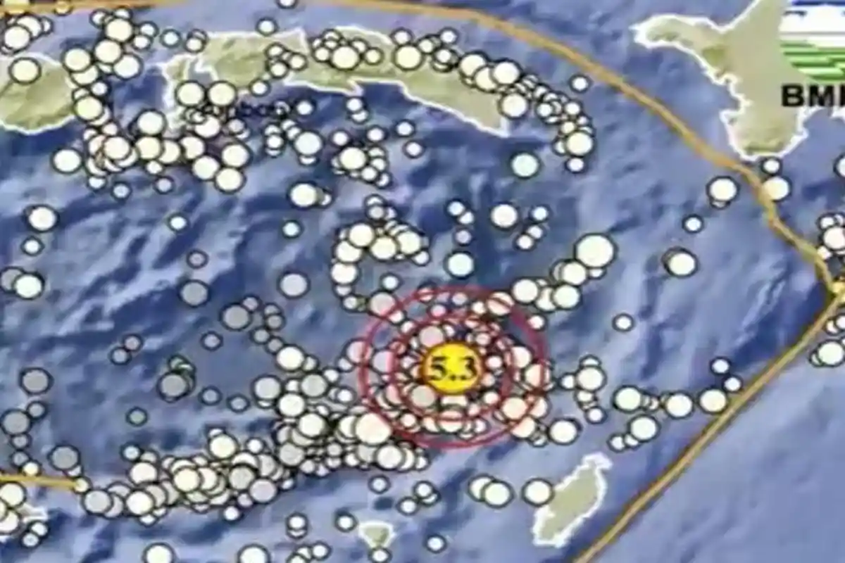 Baru Saja Gempa Magnitudo 5.3, Pusat Gempa 2 Menit Lalu di Kepulauan Tanimbar Maluku, Cek Info BMKG