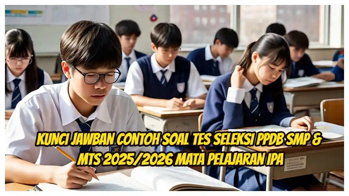 Contoh Soal Tes Seleksi PPDB SMP & MTs 2025/2026 Mata Pelajaran IPA, Lengkap dengan Kunci Jawaban