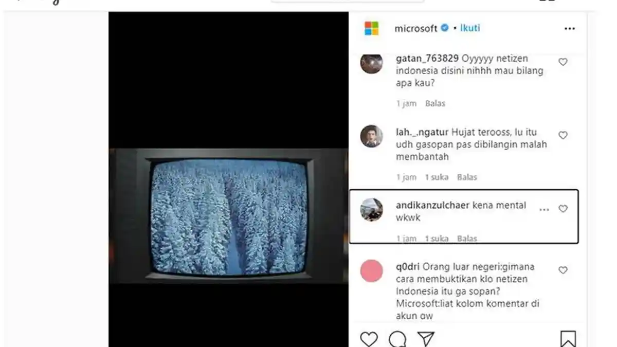Warganet Indonesia Paling Tak Sopan di Asia Tenggara, Netizen Tak Terima, IG Microsoft 'Diserbu'