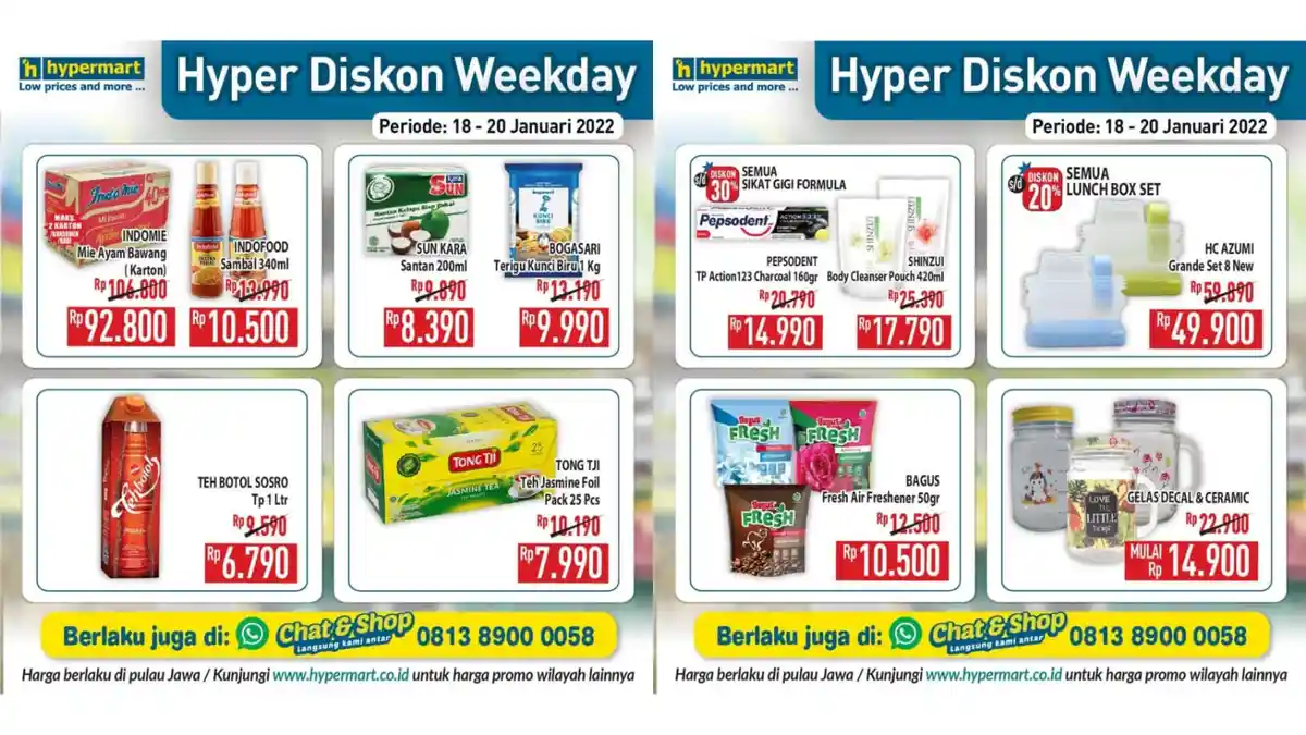Promo Hypermart Hari Ini 19 Januari 2022, Bogasari Rp 9.990, Teh Botol Sosro Rp 6.790