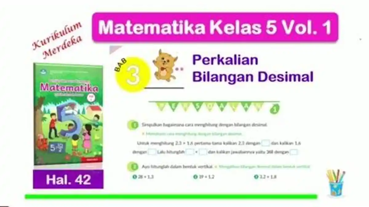 Soal & Kunci Jawaban Matematika Kelas 5 SD Halaman 42 : Bilangan Desimal