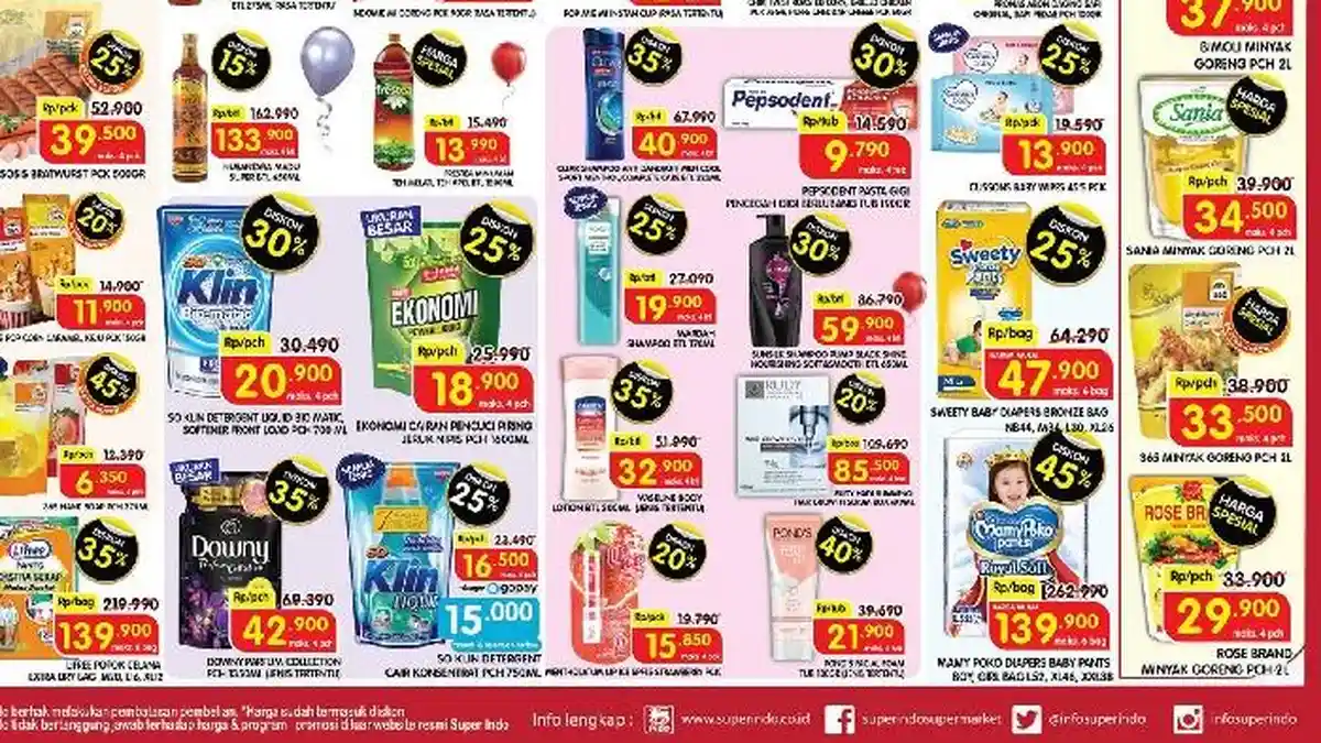 KATALOG Terbaru Promo Superindo 1 September 2022: PONDS Diskon 40 Persen, Minyak Goreng Murah Irit