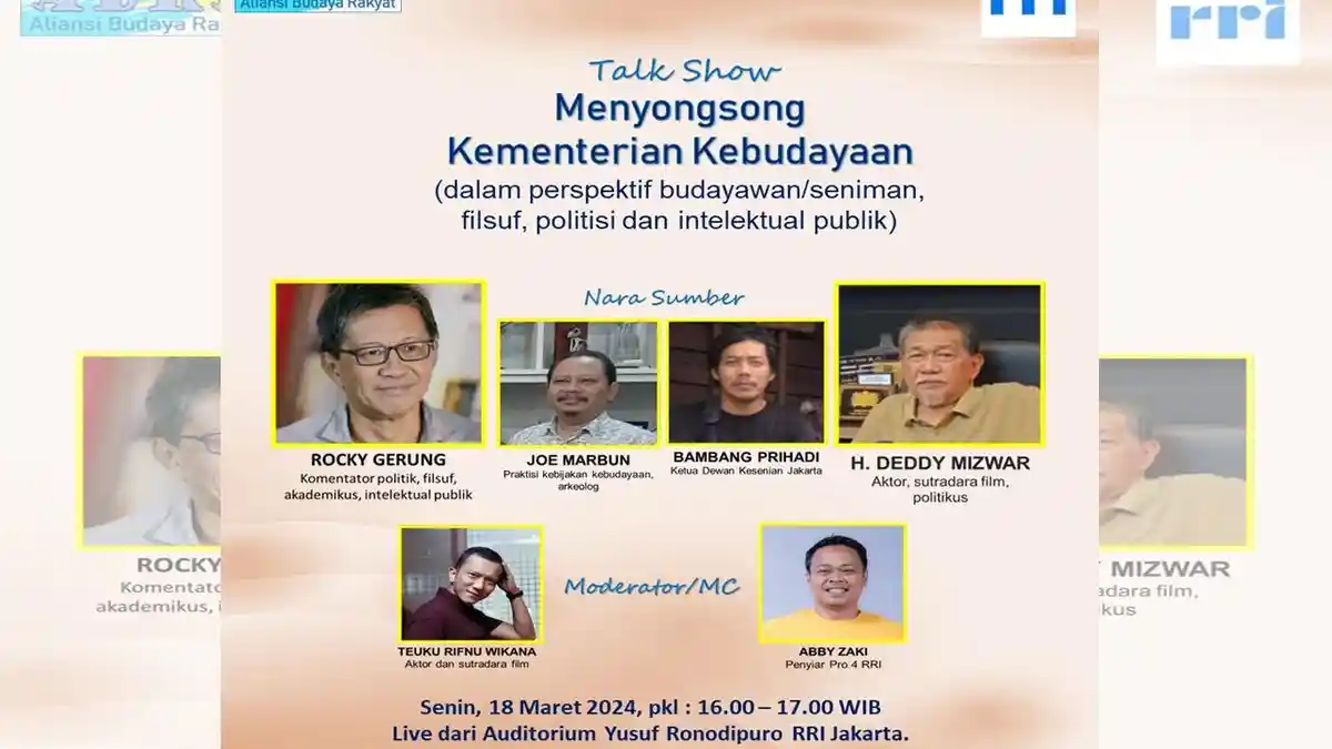 ABRA dan RRI Gelar Talk Show  dengan Pembicara Rocky Gerung dan Dedi Mizwar