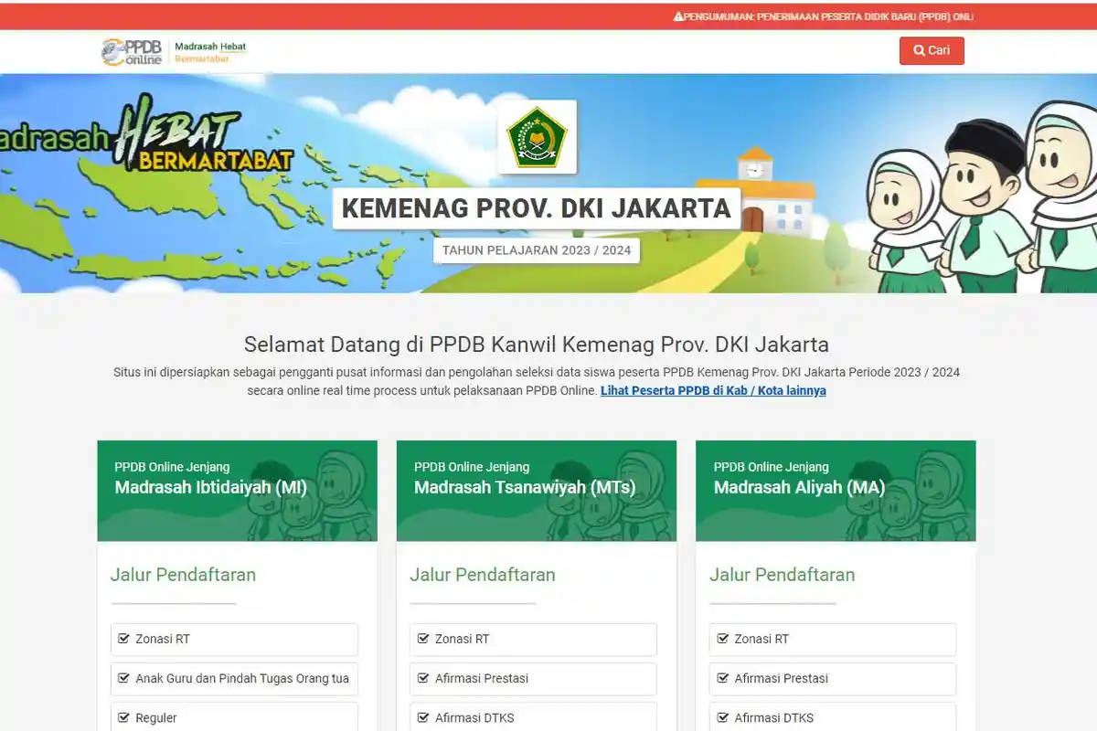 PPDB Madrasah DKI 2023 Dibuka Mulai Hari Ini, Simak Cara Daftar dan Lapor Diri Bagi CPDB