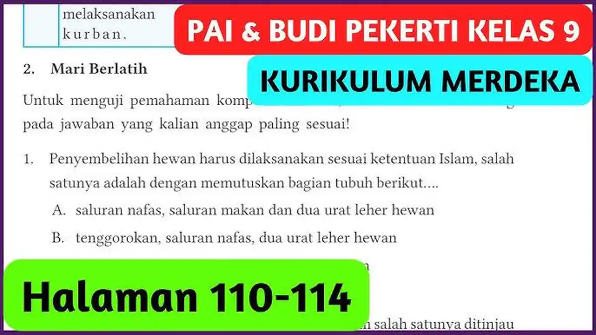 PAI Kelas 9 SMP/MTs Hal 110-114 Kurikulum Merdeka, Kunci Jawaban Materi ...